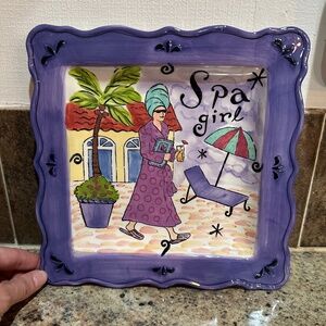 Certified International Jennifer Brinley Spa Girl 9" Salad Desert Plate Decor